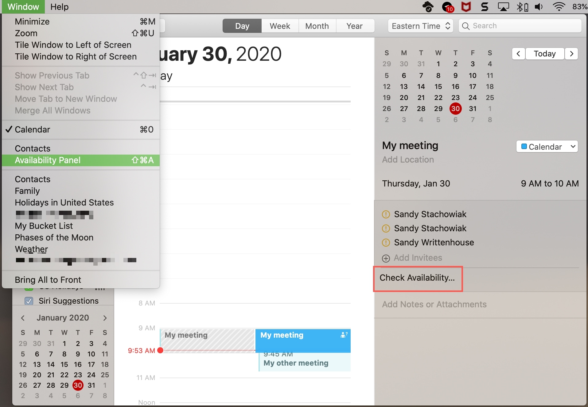 office for mac display other calendar